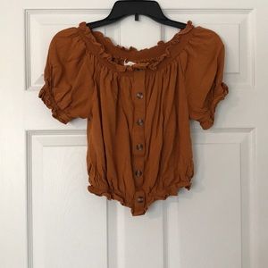 Burnt Orange Ruched Top